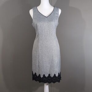 Altar'd State Grey and Black Lace Sheath Dress
